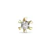 1 x 0,05 ct solitaire oorbel in 14 karaat goud met diamant 