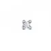 1 x 0,05 ct solitaire oorbel in 14 karaat witgoud met diamant 