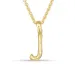 letter j hanger met ketting in verguld sterlingzilver