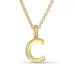 letter c hanger met ketting in verguld sterlingzilver