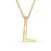 letter l hanger met ketting in verguld sterlingzilver