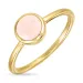 rond roze kristal ring in verguld sterlingzilver