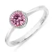 pink zirkoon ring in zilver