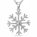 sneeuwvlokken zirkoon ketting in zilver met hanger in zilver