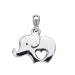 Hart olifant hanger in zilver