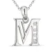 letter m zirkoon ketting in zilver met hanger in zilver