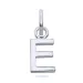 letter e hanger in zilver