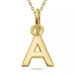 letter a ketting in verguld sterlingzilver met hanger in verguld sterlingzilver