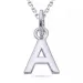 letter a ketting in zilver met hanger in verguld sterlingzilver