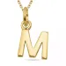 letter m ketting in verguld sterlingzilver met hanger in verguld sterlingzilver