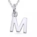 letter m ketting in zilver met hanger in zilver