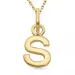 letter s ketting in verguld sterlingzilver met hanger in verguld sterlingzilver