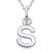 letter s ketting in zilver met hanger in zilver