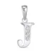 letter j zirkoon hanger in zilver