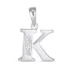 letter k zirkoon hanger in zilver