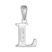 letter l zirkoon hanger in zilver