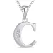 letter c zirkoon ketting in zilver met hanger in zilver