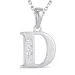 letter d zirkoon ketting in zilver met hanger in zilver