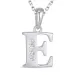 letter e zirkoon ketting in zilver met hanger in zilver