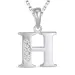 letter h zirkoon ketting in zilver met hanger in zilver