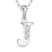 letter j zirkoon ketting in zilver met hanger in zilver