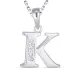 letter k zirkoon ketting in zilver met hanger in zilver