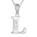 letter l zirkoon ketting in zilver met hanger in zilver