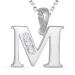 letter m zirkoon ketting in zilver met hanger in zilver