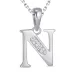 letter n zirkoon ketting in zilver met hanger in zilver