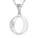 letter o zirkoon ketting in zilver met hanger in zilver