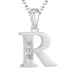 letter r zirkoon ketting in zilver met hanger in zilver