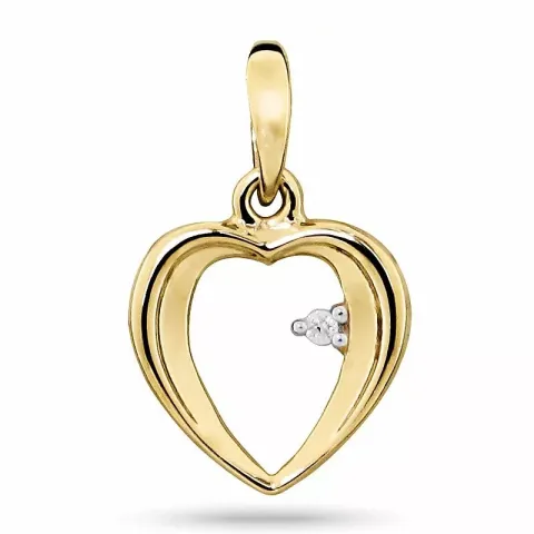 hart diamant hanger in 9 caraat goud