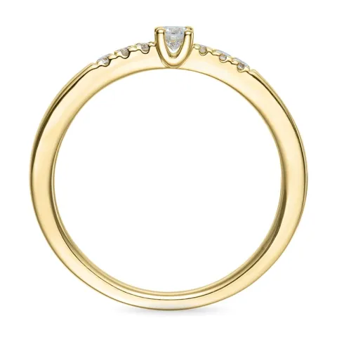 Rond diamant ring in 14 karaat goud 0,08 ct 0,06 ct