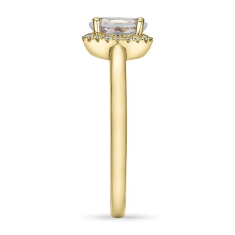 ovale morganiet diamant ring in 14 karaat goud 0,83 ct 0,09 ct