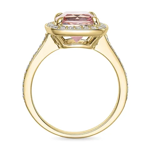 morganiet diamant ring in 14 karaat goud 2,2 ct 0,38 ct