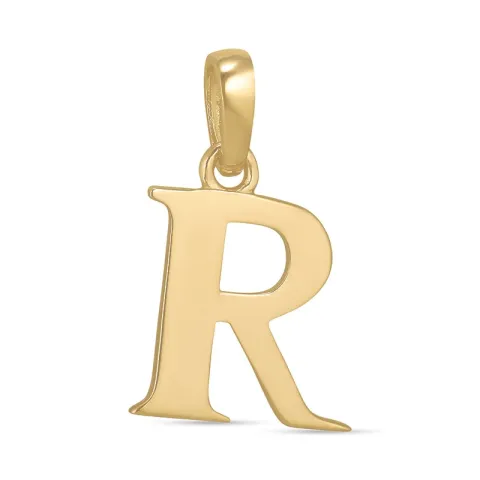 letter r hanger in 9 karaat goud