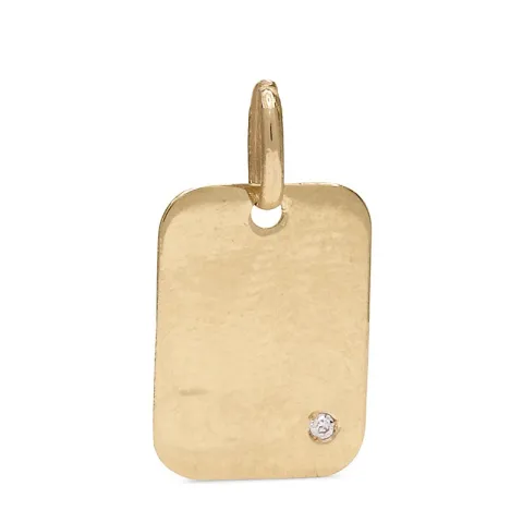 vierkant hanger in 9 caraat goud 0,005 ct