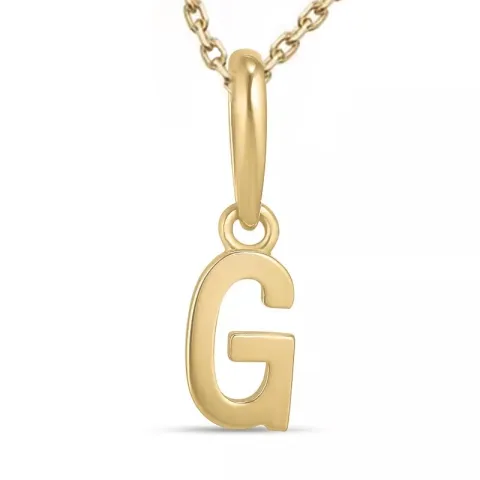 letter g ketting in verguld sterlingzilver met hanger in 9 karaat goud