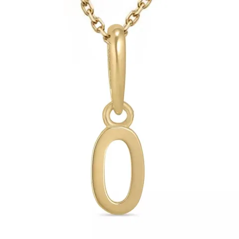 letter o ketting in verguld sterlingzilver met hanger in 9 karaat goud