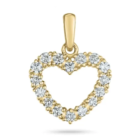 hart diamant hanger in 14 caraat goud 0,516 ct