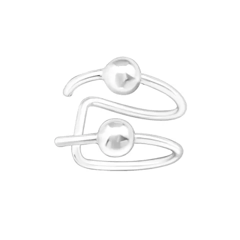 Rond ear cuff in zilver