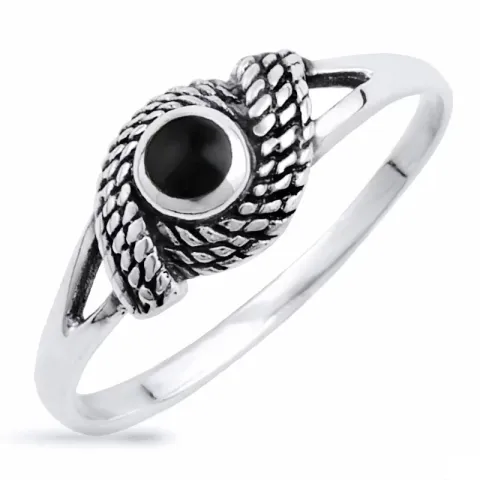 onyx ring in zilver