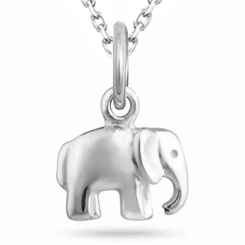 olifant ketting in zilver met hanger in zilver