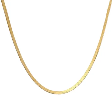 Khaai Studio Flat snake ketting in verguld staal