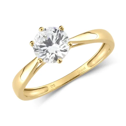 testsieraad solitaire ring in 9 karaat goud