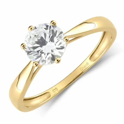 zirkoon solitaire ring in 9 karaat goud