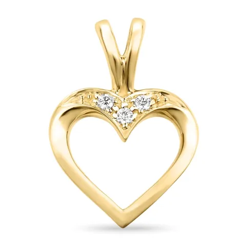 hart diamant hanger in 14 caraat goud 0,02 ct