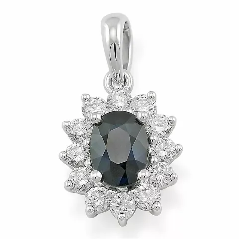 Rozethanger in 14 caraat witgoud 0,55 ct 1,05 ct