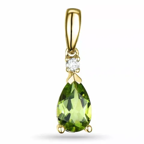 groen peridoot hanger in 14 caraat goud 0,03 ct 0,9 ct