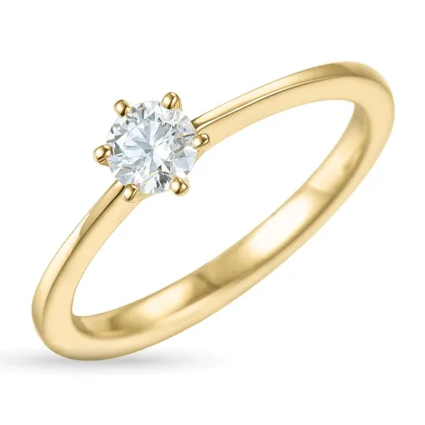 5,3 mm zirkoon solitaire ring in 9 karaat goud